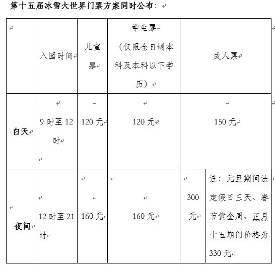 冰雪大世界票价定了，探索冬季旅游的新篇章_资料解释落实